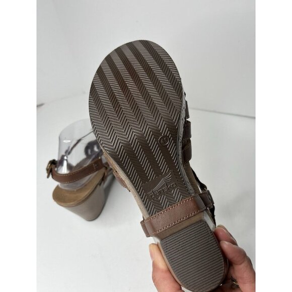 Dansko Womens Brown Frida Wedge Leather Buckle Sandals Size 41 Boho Festival - Picture 4 of 5